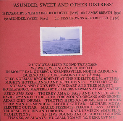Godspeed You! Black Emperor ‎– Asunder, Sweet And Other Distress